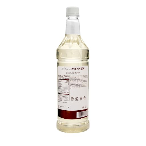 Monin - Pure Cane Syrup, Pure and Sweet, Great for Coffee, Tea, and Specialty Cocktails, Gluten-Free, Non-GMO (1 Liter)