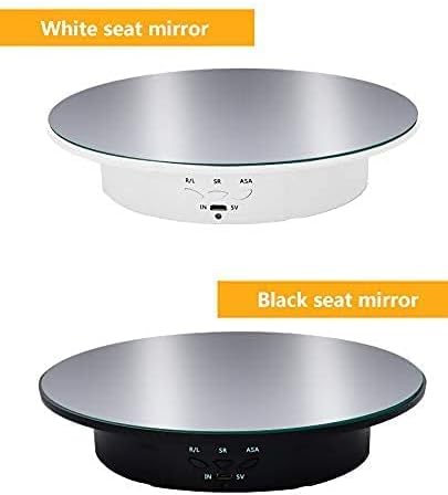 JAYEGT Motorized Rotating Display Stand, 7.87inch /17.6lbs Load, 360 Degree Electric Rotating Turntable for Photography Products, Jewelry, Cake,3D Model , Mirror Cover (Black, 7.87inch/Button Control)