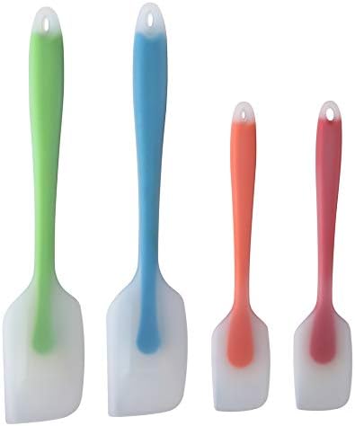 Silicone Spatula Set of 4 - Heat Resistant Flexible Spatula 450F with Stainless Steel Core - Food Grade Premium Good Grip Kitchen Utensils - Seamless, Heavy Duty, BPA Free, Dishwasher Safe