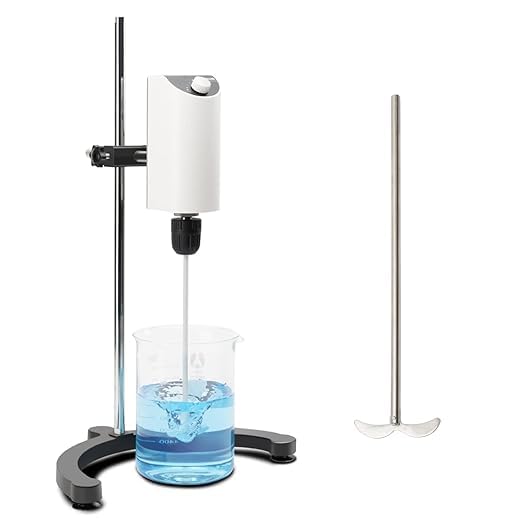 ONiLAB Lab Analog Overhead Stirrer, 10L Capacity, 100-2500rpm Adjustable Speed,Max.Viscosity 10000mpas, Lab Mixer with Overload Protection, Overhead Mixer with Support Stand&Two Stirring Rods,110-220V
