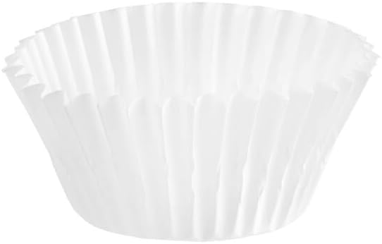White Fluted Mini Baking Cups, Paper Liners, 1.5 x 1 Inch, Oven Safe to 450F, for Cupcakes and Pastries, 1000 Count per Pack