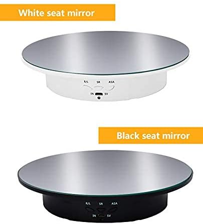 JAYEGT Motorized Rotating Display Stand, 7.87inch /17.6lbs Load, 360 Degree Electric Rotating Turntable for Photography Products, Jewelry, Cake,3D Model , Mirror Cover (White, 7.87inch/Button Control)