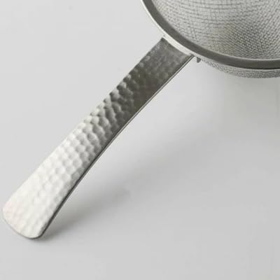 Japanese Double Fine Mesh Tea Sifter – Stainless Steel Tea Strainer with Hammered Texture Handle Kitchen Sieve, 6” (Length) × 3” (Width) × 1.3” (Height)
