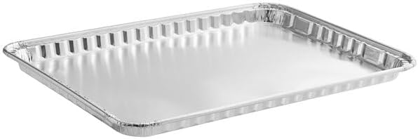 Aluminum Foil Cookie Sheet, Silver, 16.5 x 11.625 Inches, Disposable Baking Pans, Oven Safe, 100 Count per Pack
