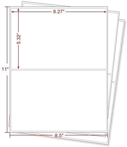 BESTEASY 16000 Round Corner Half Sheet Self Adhesive Shipping Labels for Laser and Ink Jet Printers, White Blank (8000 Sheets, 16000 Labels)