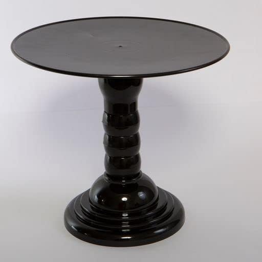 Mirandinha Store - Tall Plastic Round Black Cake Stand for Wedding, Birthday Party, Graduation, Celebration - Cupcake Stand, Cake Holder, Candy Display, Dessert Tray 4 Heights Adjustable