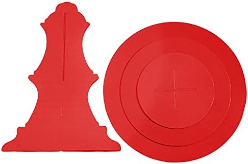 Cupcake Stand, 2 Pack 3-Tier Round Cardboard Dessert Plates Cake Fruit Cupcake Base Holder Candy Display Tower Tray Pastry Serving Platter for Birthday, Wedding, Baby Shower, Christmas (Red)