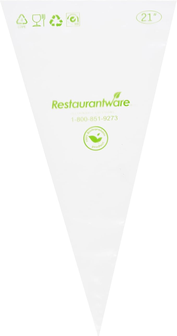 Restaurantware Pastry Tek 21 x 10.2 Inch Piping Bags 100 Disposable Pastry Bags - Sturdy No Slip Clear Plastic Baking Bags To Decorate Cakes For Parties Or Bakeries