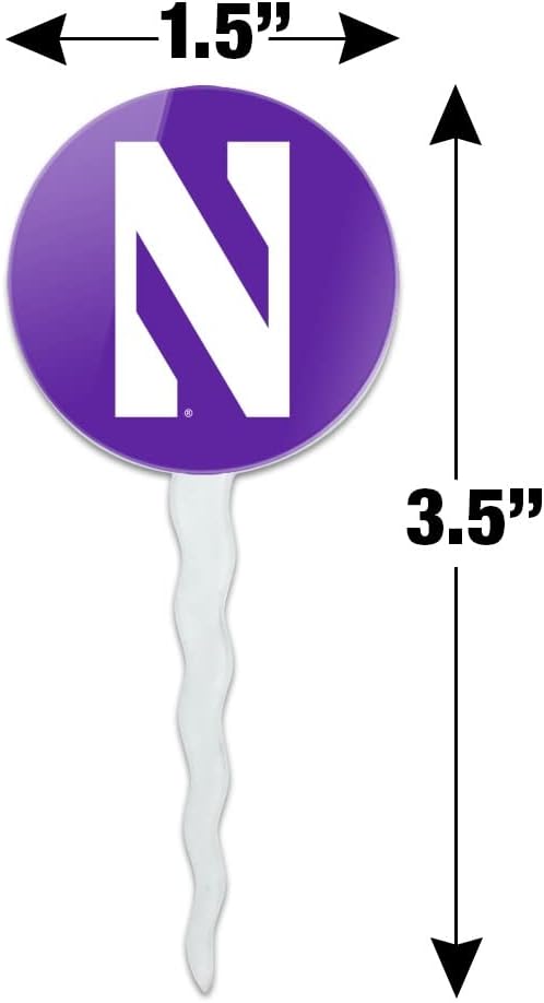 GRAPHICS & MORE Northwestern University Primary Logo Cupcake Picks Toppers Decoration Set of 6