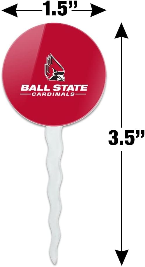 Ball State Primary Logo Cupcake Picks Toppers Decoration Set of 6