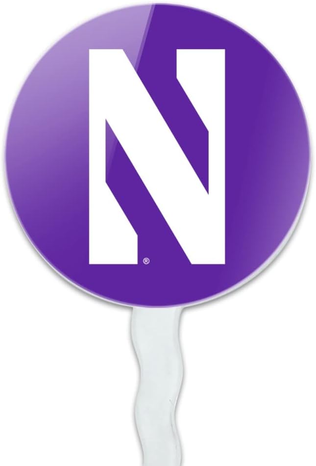 GRAPHICS & MORE Northwestern University Primary Logo Cupcake Picks Toppers Decoration Set of 6
