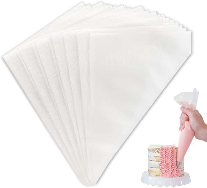 ilauke Piping Bags 15 inch 200PCS Pastry Bags Disposable Extra Thick Icing Bags for Frosting Cookie/Cake Decorating Supplies Cupcakes Baking Decoration [32 x 20 cm]