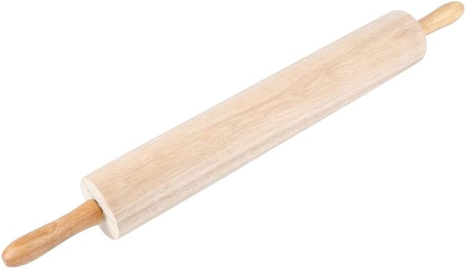 Betolla 18-Inch Wooden Rolling Pin – Hardwood Dough Roller with Smooth Rollers for Baking Bread, Pastry, Cookies, Pizza, Pie & Fondant
