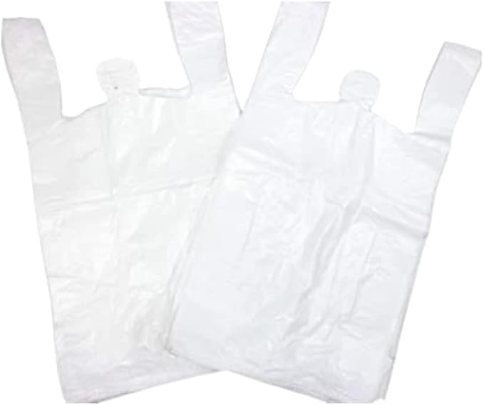 ASSUREPAK White Unprinted HDPE T-Shirt Bags - 1000 Units - 1/6 BBL 11.5"X6"X21" -13 microns - White - Perfect for Groceries, Shopping, Boutique Bags and Retail Stores - LOOP-WHITE-EO