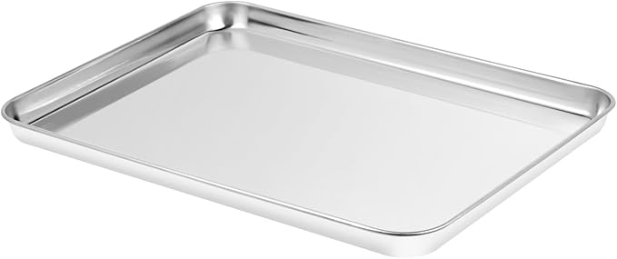 Aluminium Alloy Baking & Cookie Sheets, Heavy-Duty Baking Pans, Cooking Trays for Oven, 2 Pack, 17.75 x 13 x 1.18 Inches (17.75 x 13 x 1.18 Inches)