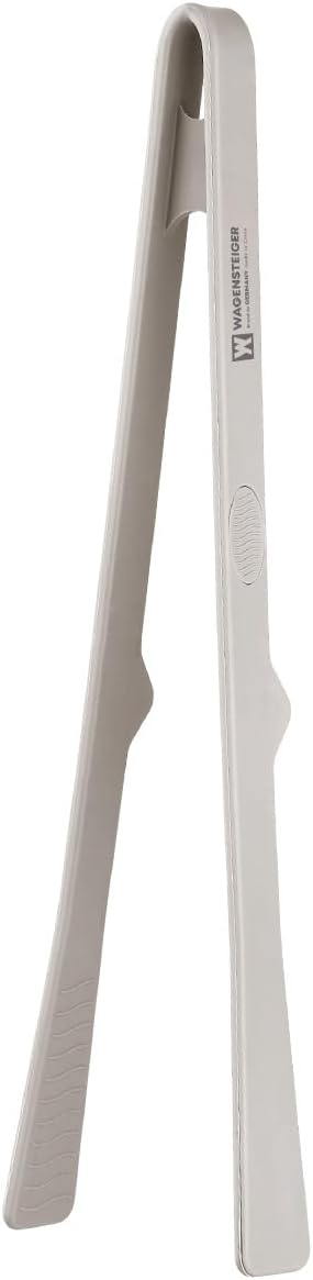 Light Gray Silicone Tongs : Easy grip Design with Heat Resistant, Non-stick Cookware Safe, BBQ Grill Tool for Flipping Grabbing Serving, Lightweight Structure (11.42 inch Long)