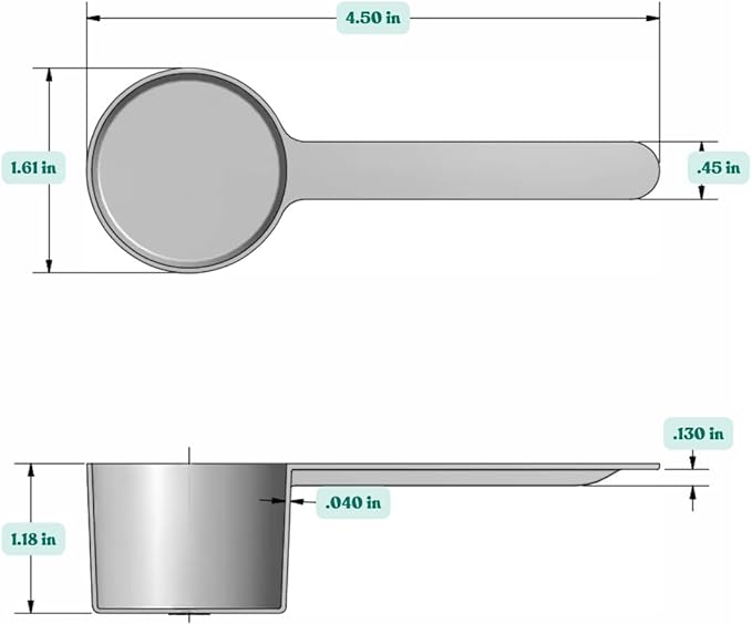 32 mL (32 CC | 1.08 Oz.) Long Handle Scoop for Measuring Coffee, Pet Food, Grains, Protein, Spices and Other Dry Goods (Pack of 10)