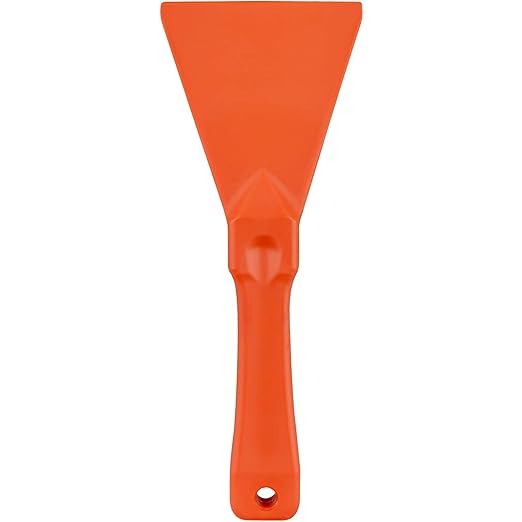 SPARTA Polypropylene Scraper Tool Food Safe Scraper for Removing Caked-On Residue in Commercial Kitchens, Plastic, 7.82 x 3 Inches, Orange