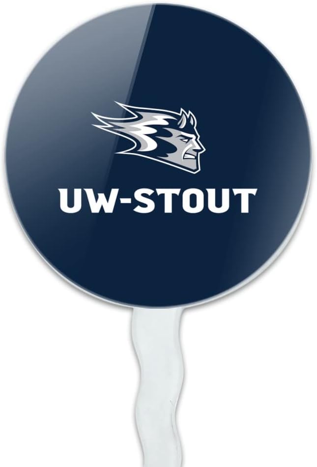 University of Wisconsin - Stout Primary Logo Cupcake Picks Toppers Decoration Set of 6