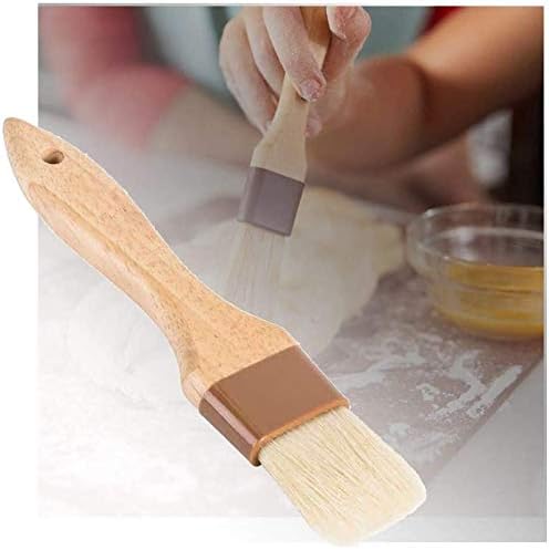 AME D'ESSENCE 1-1/2" Wide Boar Pastry Brush, Wooden Handle Heat Resistant Bristle Basting Brush Baking Tool, and Food Preparation