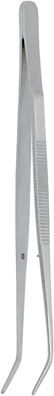 Stainless Steel Tweezers, with Curved Serrated Tip Multipurpose Tweezers Sewing Machine Tweezers Forceps for Craft Repairing (5)