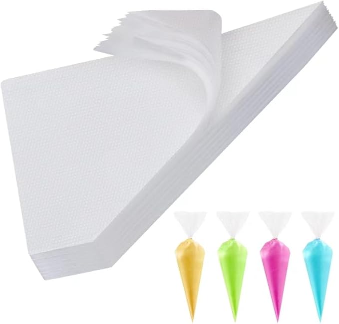 Disposable Mini Piping Bags 8 inch Pastry Bag Pastry Crimpers Small Piping Bags Disposable Pastry Bags For Cake Macarons Dessert Decorations Cookies Baking Cupcakes (Clear, 200 Pcs)