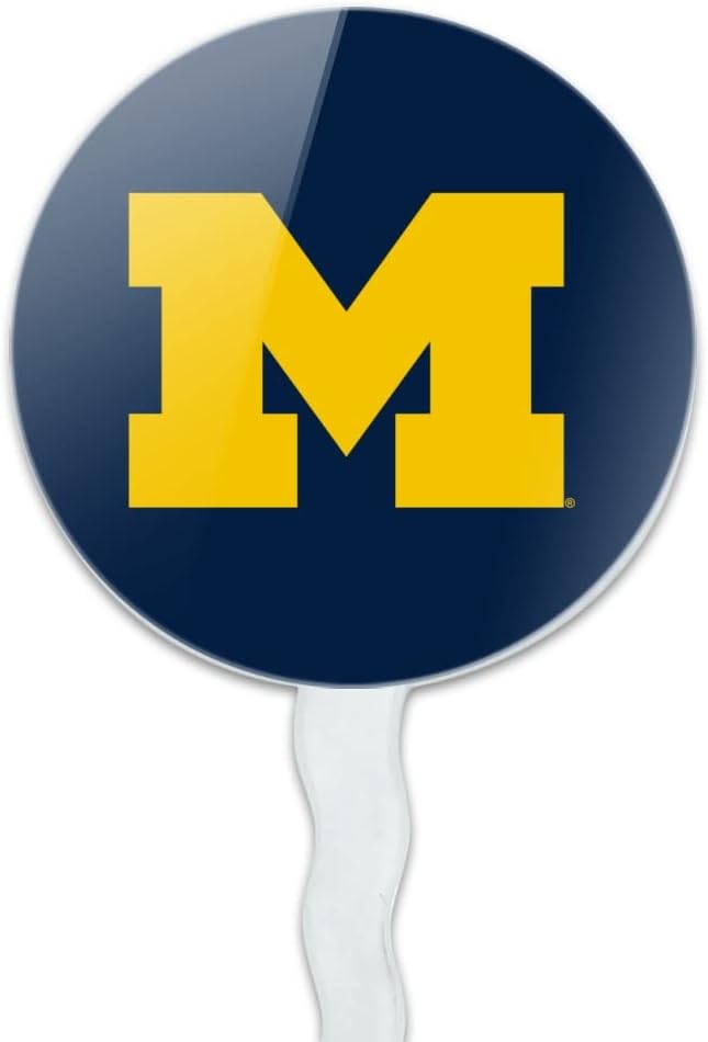 University of Michigan Primary Logo Cupcake Picks Toppers Decoration Set of 6