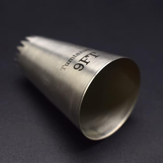 5 Pack Extra Large Piping Nozzles, 9FT 1B 1C 1E 356# Seamless Stainless Steel Piping Icing Tips for Cupcake