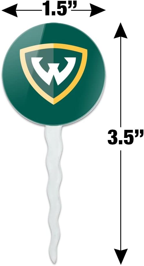 Wayne State University Primary Logo Cupcake Picks Toppers Decoration Set of 6
