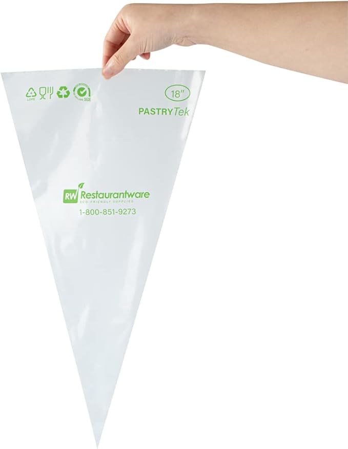 Restaurantware Pastry Tek 17.7 x 9.5 Inch Two-Color Icing Bags 100 Thick Multi-Color Piping Bags - Sustainable For Icing Frosting & Buttercream Clear Plastic Disposable Piping Bags For Cakes