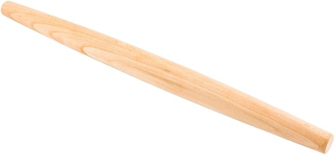 Restaurantware Pastry Tek 18 Inch French Rolling Pin 1 Tapered Rolling Pin For Baking - Solid Professional Grade Natural Beechwood Dough Roller For Fondant Pizza Dough Cookies And More
