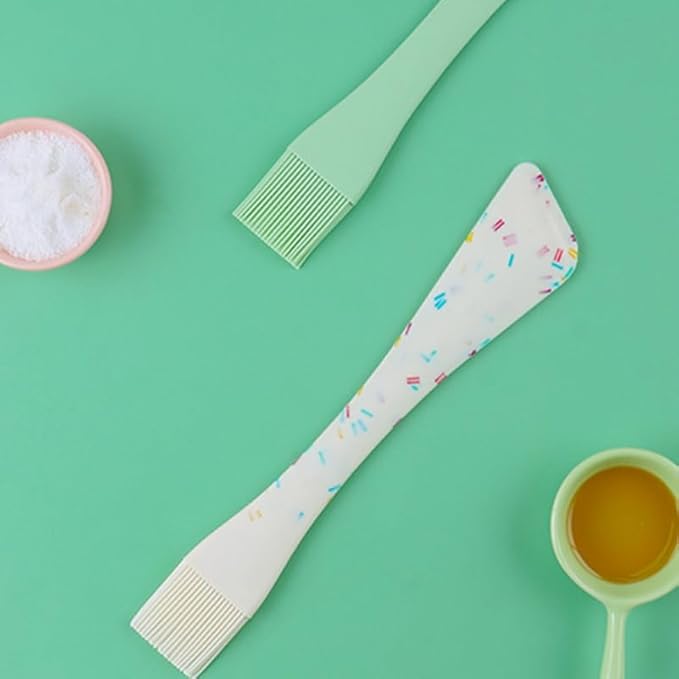 Cabilock Double-Head Silicone Spatula Oil Brush Set - 2-in-1 Kitchen Utensil for Baking and Cooking Food Grade Silicone Scraper with Assorted Colors 10 35 Inch