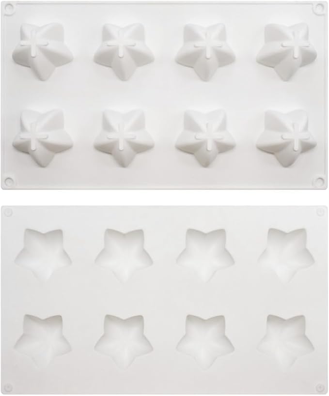 mostsom Star Shape Silicone Molds Silicon Carambola Baking Mould for Making Candy, Chocolate,Cake,Jelly (Star C_11.84X6.84X1.08 inch)