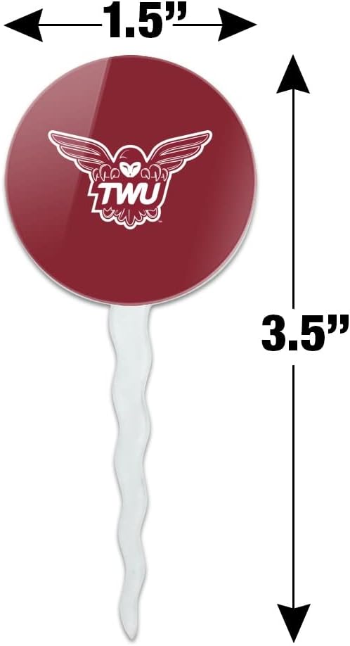 Texas Woman's Unviversity Primary Logo Cupcake Picks Toppers Decoration Set of 6