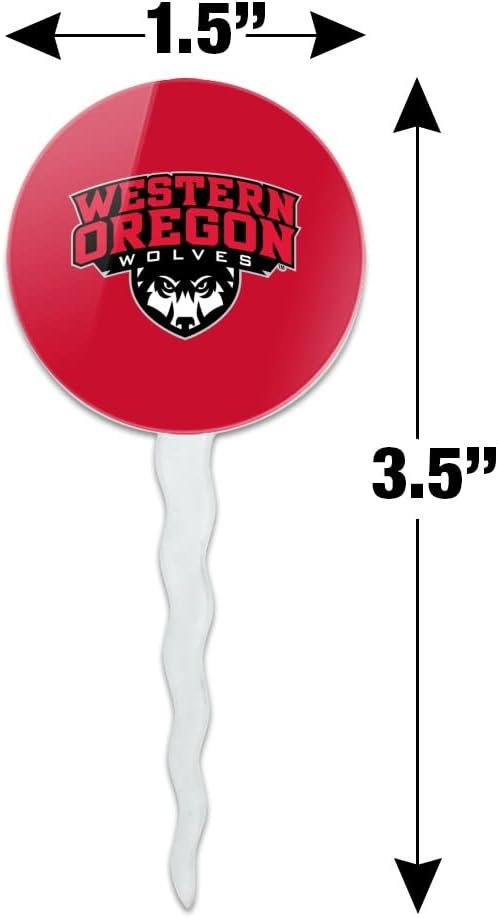 Western Oregon University Primary Logo Cupcake Picks Toppers Decoration Set of 6