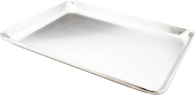 Restaurantware Met Lux 13 x 18 Inch Half Size Baking Sheet 1 Heavy-Duty Cookie Sheet - Evenly Bakes Treats Make Pastries or Cookies Aluminum Sheet Pan For Commercial or Home Use