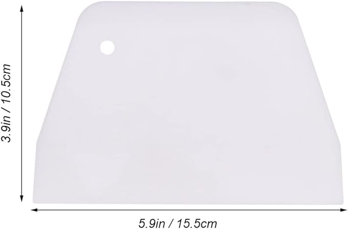 YARNOW 2 PCS Plastic Dough Scrapers, Multipurpose Food Scrappers, Food- Grade Bench Scrapers for Dough Cake Bread Fondant Icing (White)