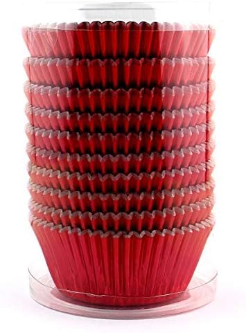 Eoonfirst Red Foil Cupcake Case Liners Valentine's Day Baking Muffin Paper Cups 200 Pcs