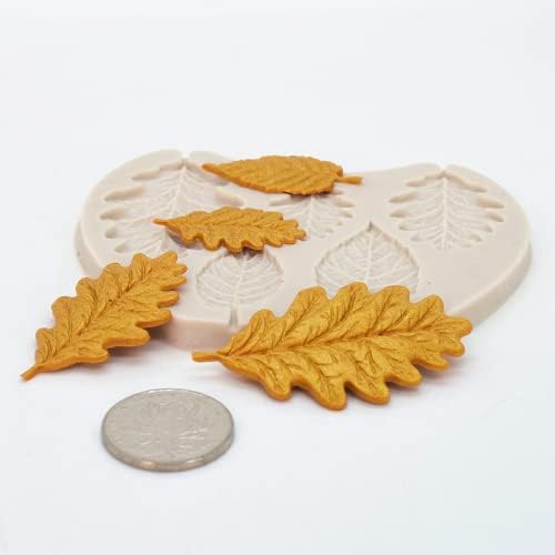 Leaf Silicone Mold Rose Flower Fondant Molds DIY Cake Decorating Tools Sugarcraft Candy Resin Clay Chocolate Gumpaste Moulds (4.2 x 3.28 x 0.24 inches)