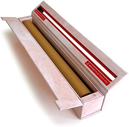 ChicWrap Rose Marble Parchment Paper Dispenser - Includes 15"x 33' (42 Sq. Ft) Roll Unbleached Baking, Cooking & Culinary Paper - Reusable Dispenser w/Slide Cutter - Kosher Certified