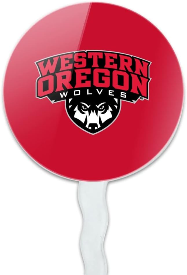 Western Oregon University Primary Logo Cupcake Picks Toppers Decoration Set of 6