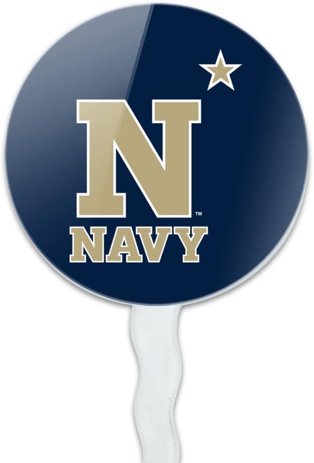 US Naval Academy Primary Logo Cupcake Picks Toppers Decoration Set of 6