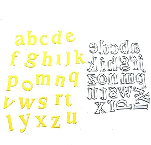 Capital 26 Alphabet Cutting Dies, Lowercase 26 Letters Die Cuts Metal Embossing Stencils Template Mould for Card Scrapbooking and DIY Craft Album Paper Card Decor