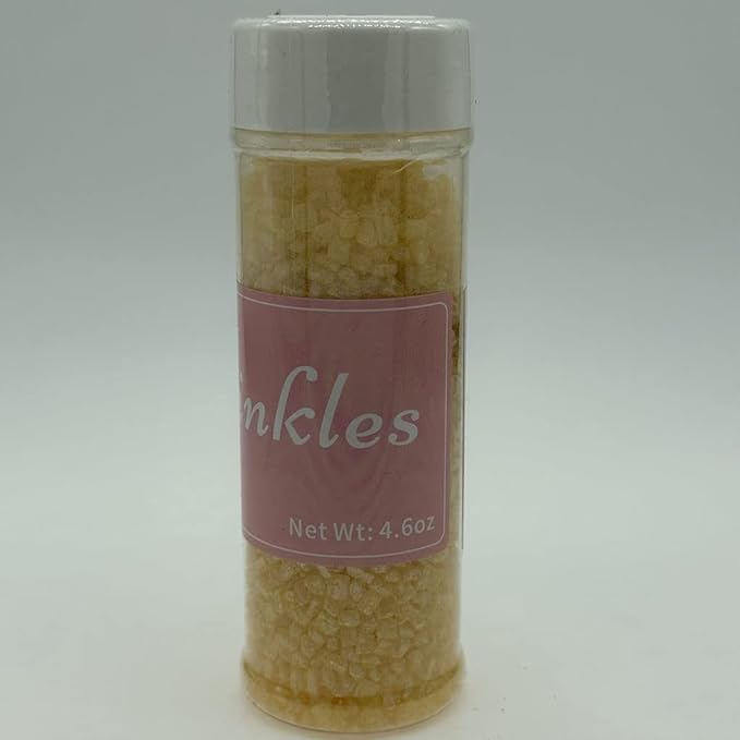 NIPEOR Golden Sugar Sprinkles – 4.6oz (130g) Edible Metallic Crystals for Cake & Cupcake Decorating, Christmas & Holiday Baking, Cookie Candy Sprinkles for Desserts & Ice Cream Toppings (Sugar Crystals - Golden)
