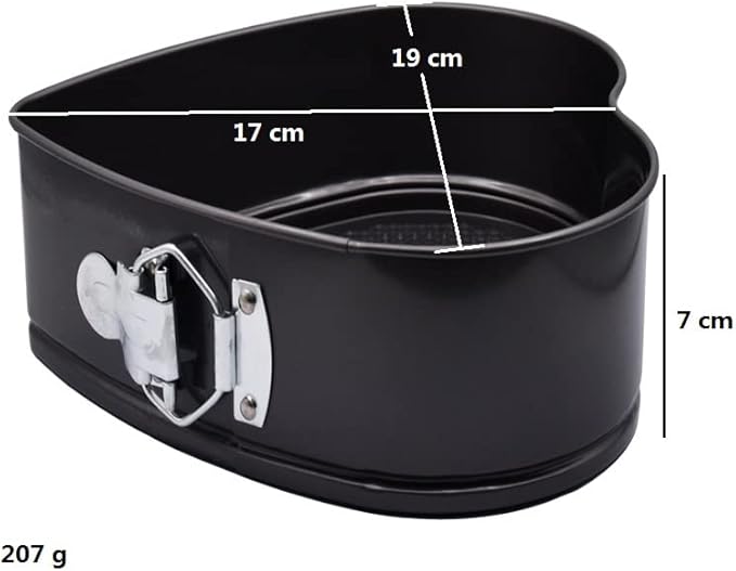 1 Piece Heart Springform Cake Tin, Pudding Pan, Cake Tins for Baking Non Stick, Bake Tin for Cake, Square Baking Pans for Cakes, PFOA free, Robust 1 mm Carbon Steel, 19 cm