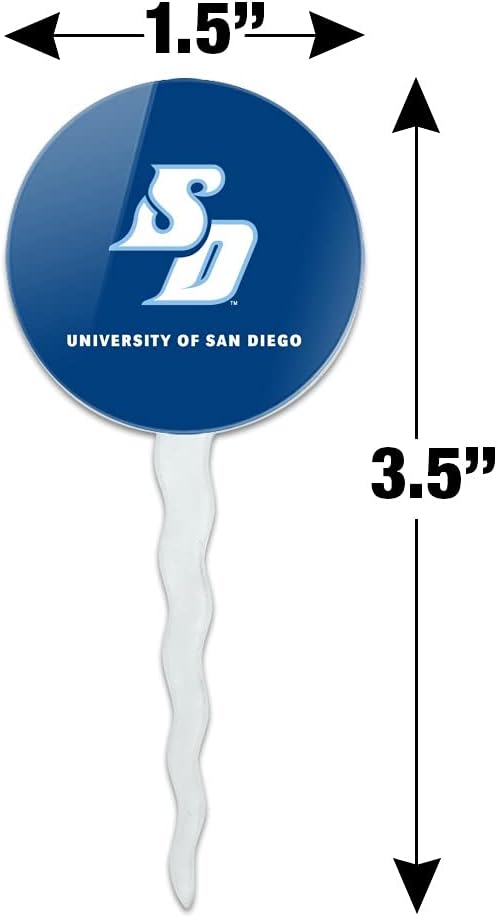 University of San Diego Primary Logo Cupcake Picks Toppers Decoration Set of 6
