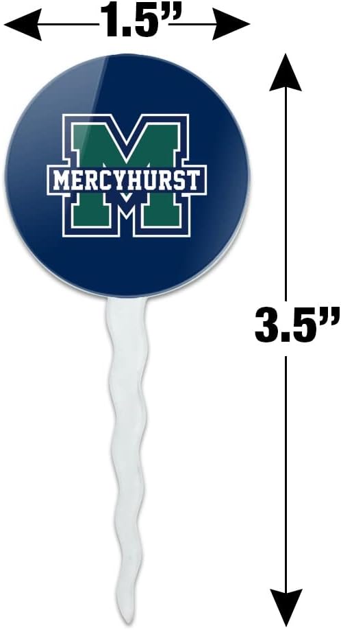 Mercyhurst University Primary Logo Cupcake Picks Toppers Decoration Set of 6