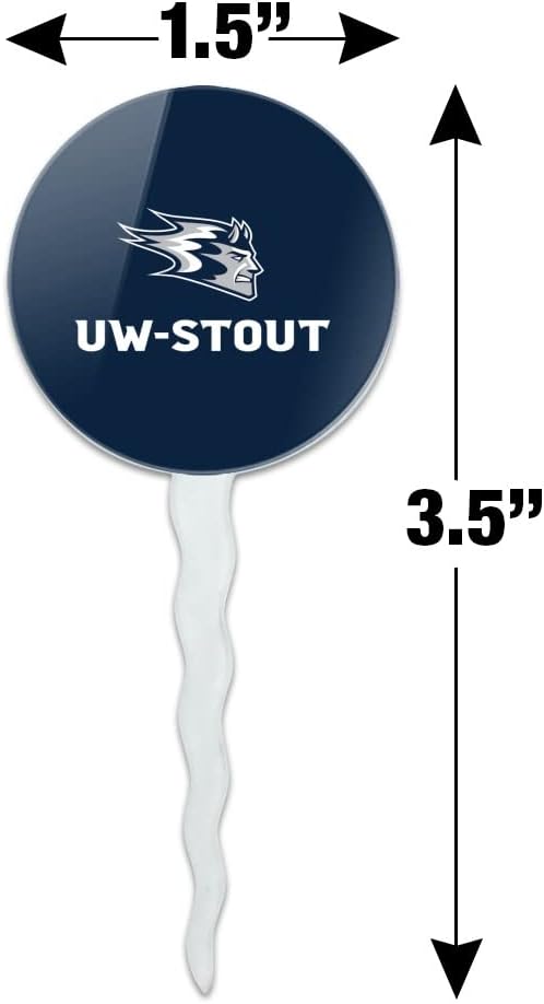 University of Wisconsin - Stout Primary Logo Cupcake Picks Toppers Decoration Set of 6