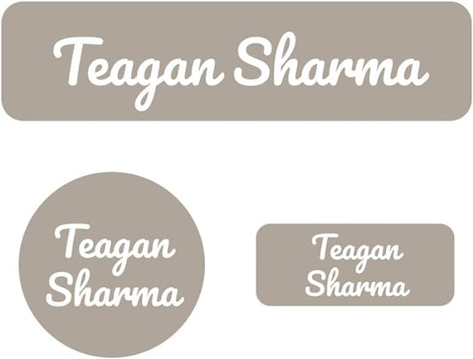 Name Bubbles - Basic Daycare Name Stickers for Kids (144 ct) Personalized Waterproof Name Labels for School Supplies, Clothing Tags, Baby Bottles, All Ages - Washable Stick-On Labels (Neutral Color)