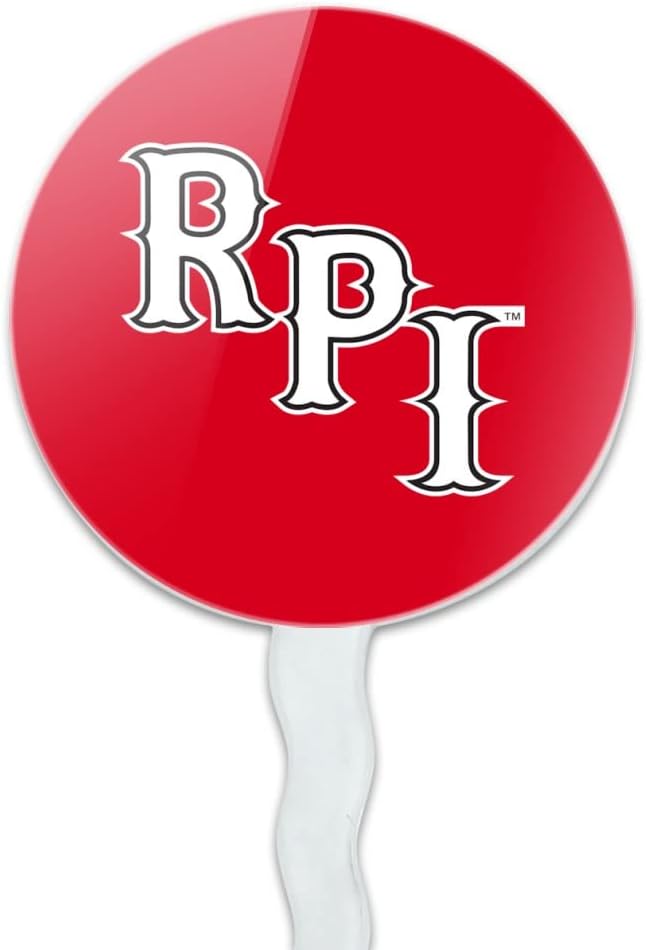 Rensselaer Polytechnic Institute Primary Logo Cupcake Picks Toppers Decoration Set of 6